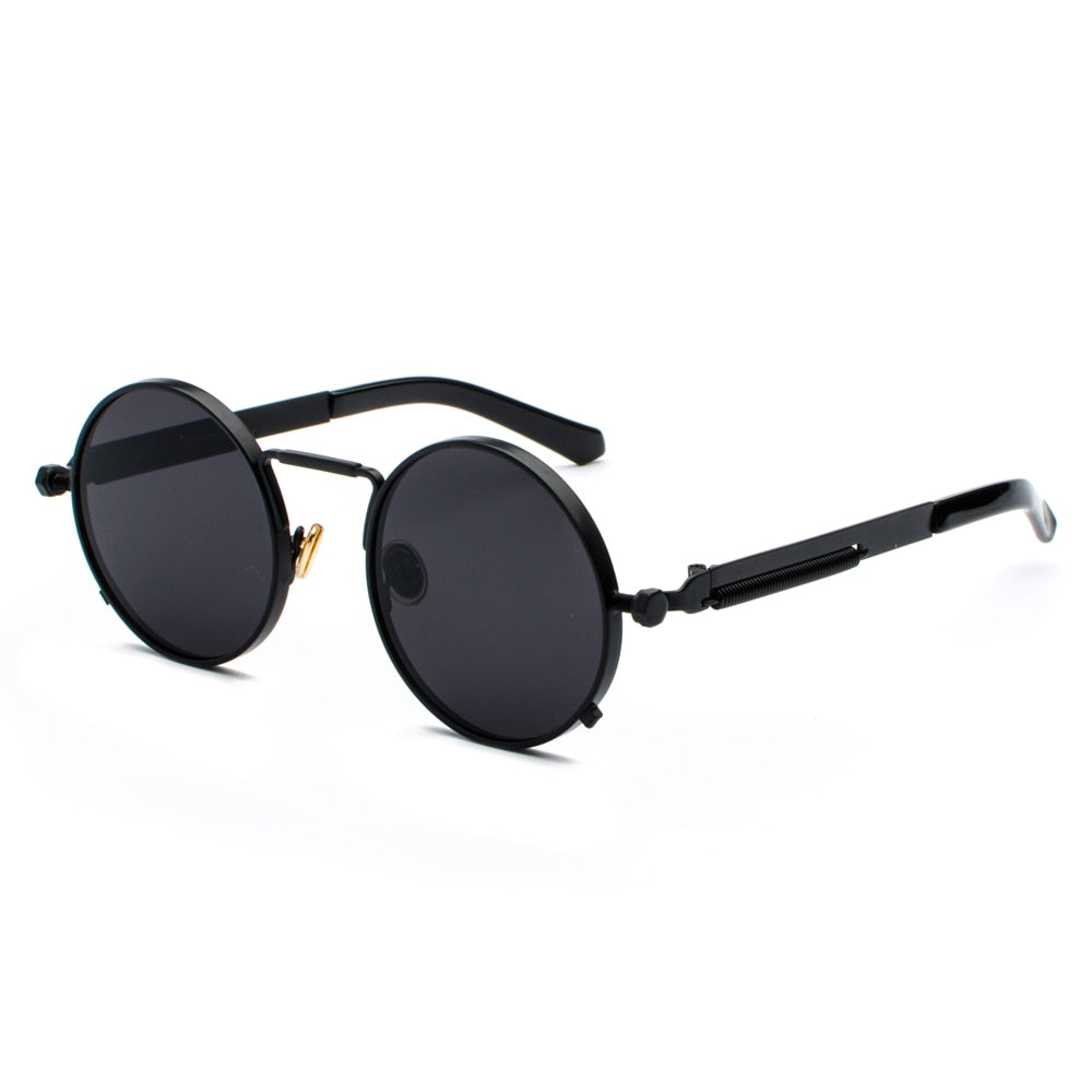 Peekaboo clear red sunglasses men steampunk 2019 metal frame retro vintage round sun glasses for women black uv400