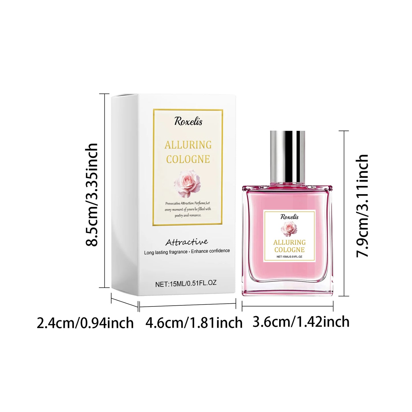 ROXELIS Rose Pheromone Perfume Rose Fresh and Elegant Perfume Date Atmosphere Charm Lasting Fragrance Lady Perfume Spray 0.51 oz