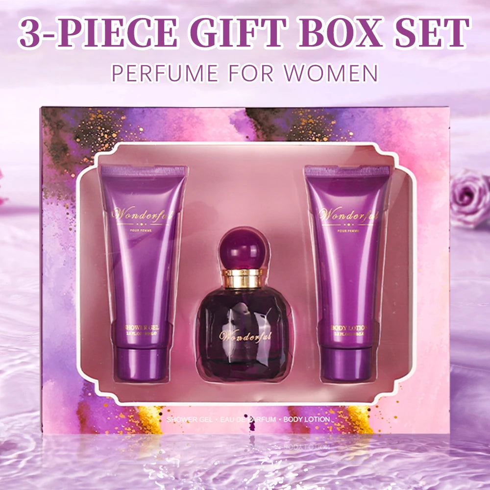 Bath and Body Gift Set for Women & Girls 1.7fl.oz Eau de Parfum Spray 2.8fl.oz Shower Gel 2.8fl.oz Body Lotion Women's Fragrance
