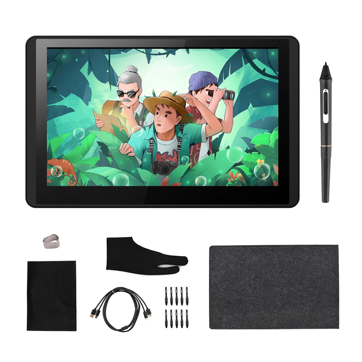 Bisofice 12HD-A H-IPS LCD Graphics Drawing Tablet Monitor 11.6 Inch 8192 Pressure Level Passive Technology with Tilt Function