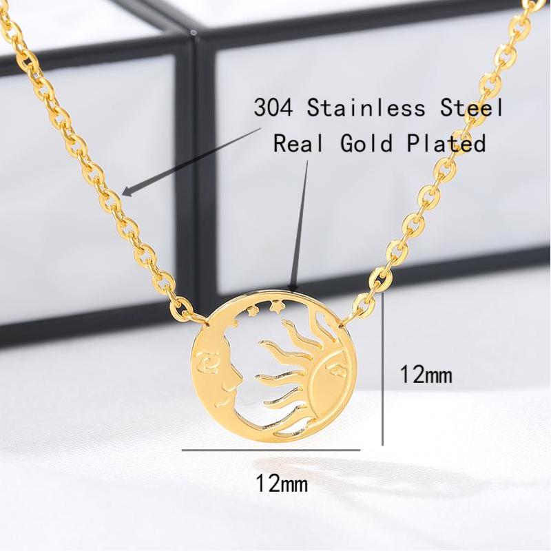 Simple Sun flower Pendant Necklace Stainless Steel Necklace For women kid birthday Chirstma Gift Jewelry