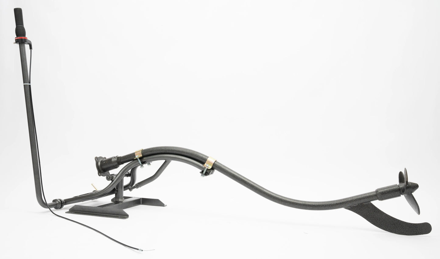 7.5HP Four Stroke Air-cooling Outboard Motor and Control Handle and 1 Set Brackets for Small Boats Black and Red