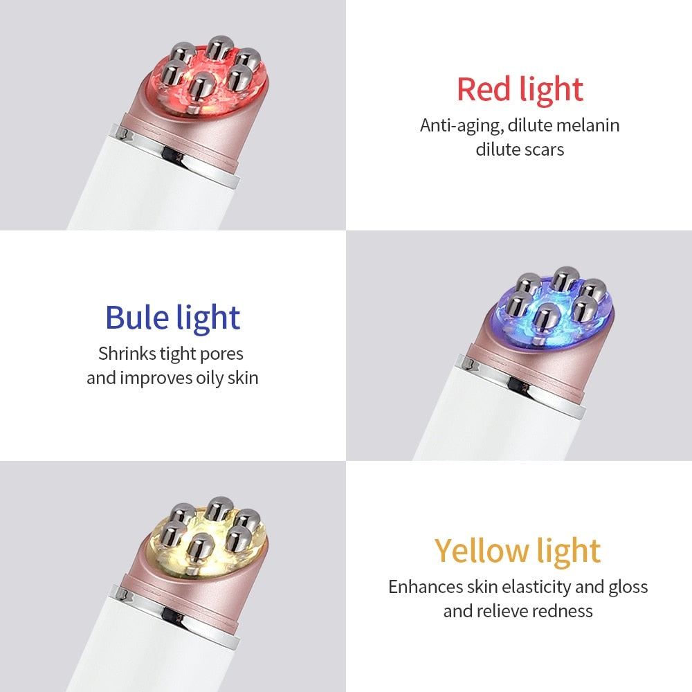 Multifunction LED Photon Therapy High Vibration EMS Heating Massage Face Eye Massager Skin Lifting Anti-Wrinkle SPA Facial Tool