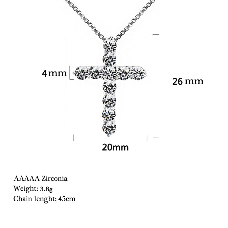 YANHUI Good Quality Cubic Zircon Cross Pendant Necklace Original Tibetan Silver Choker Statement Necklace Women Gift Jewelry