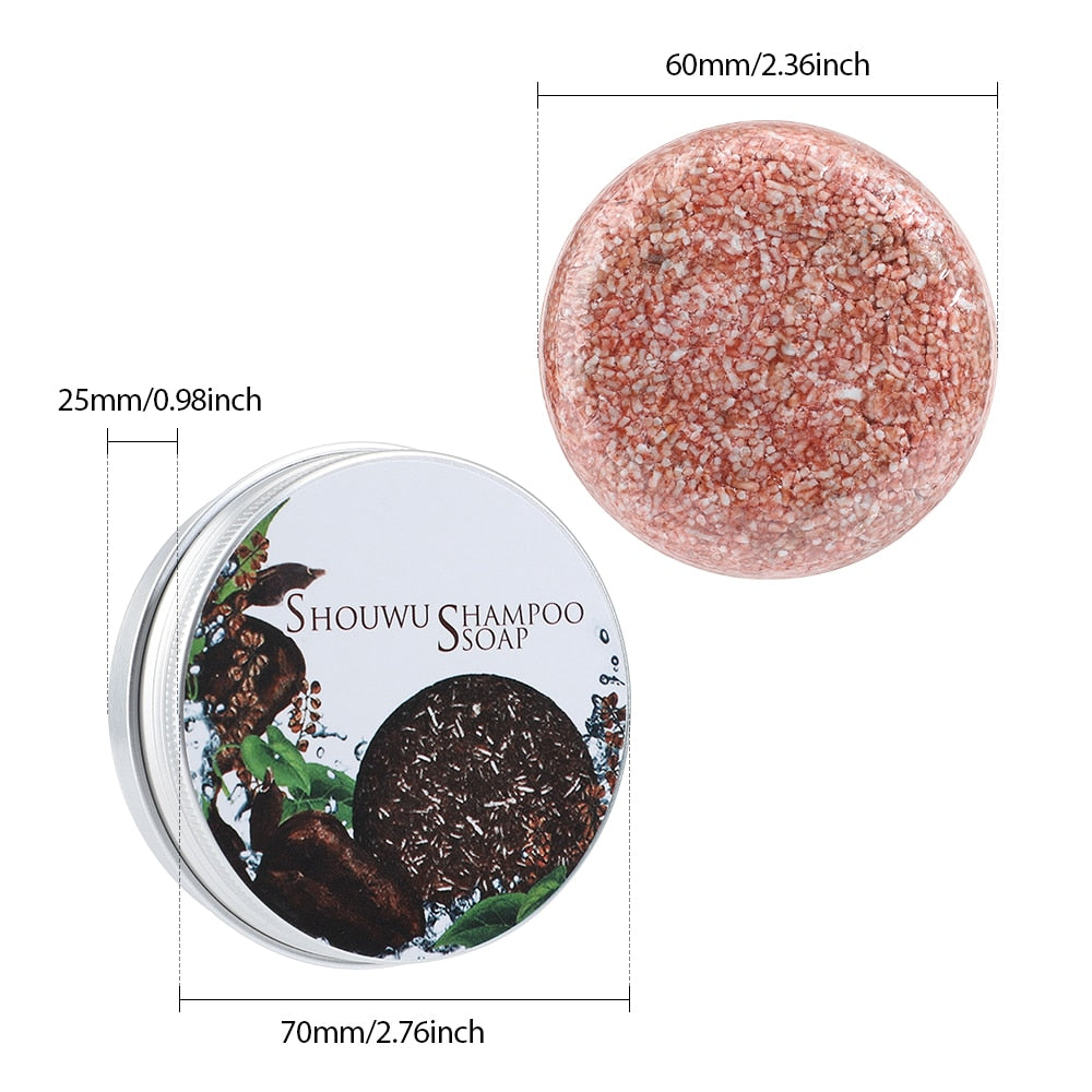 Polygonum Essence Hair Darkening Shampoo Soap Natural Organic Mild Formula Hair Shampoo Gray Hair Reverse Anti Loss Hair Care