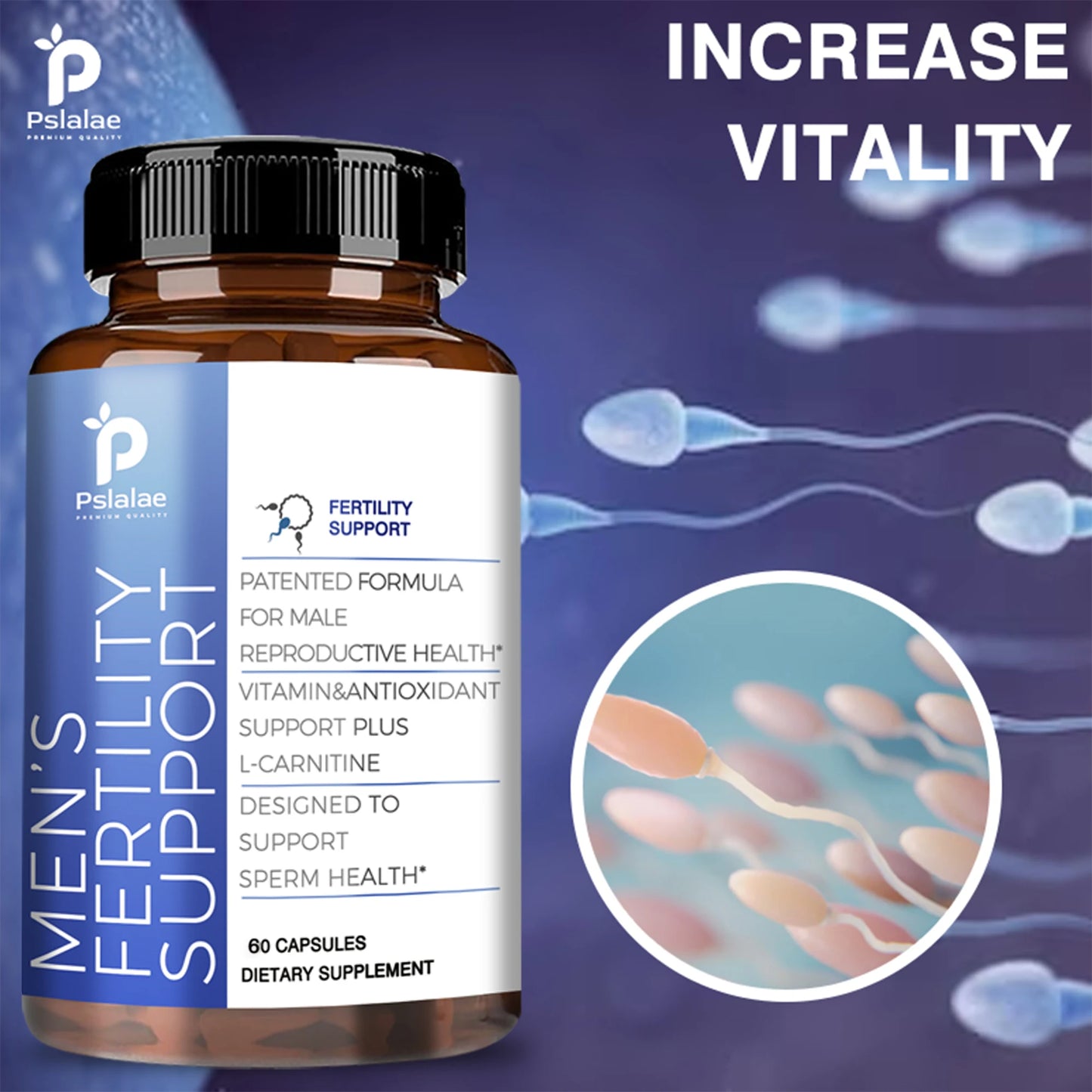 Male Fertility - Maintains Condition, Boosts Strength, Energy & Endurance - 60 Capsules