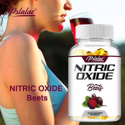 Nitric Oxide Supplement - with Beetroot - Energy, Strength & Endurance Support - 120 Capsules