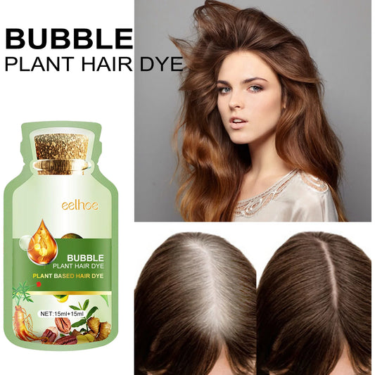 Eelhoe 10pcs Herbal Bubble Hair Dye Shampoo Foam Fast Cover White Hair Grey Dye Repair Scalp Nourish Natural Hair Dying Shampoo