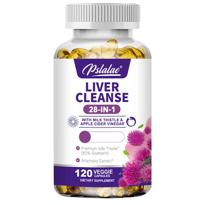 Liver Detox & Cleanse - with Milk Thistle,Dandelion - Improves Liver Function Supports Fat Metabolism Antioxidant - 120 Capsules