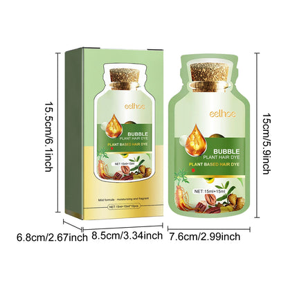 Eelhoe 10pcs Herbal Bubble Hair Dye Shampoo Foam Fast Cover White Hair Grey Dye Repair Scalp Nourish Natural Hair Dying Shampoo