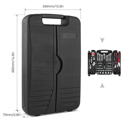 95 Piece Tool Kit Professional Auto Repair Tool Set Combination Package Socket Wrench with Most Useful Mechanics Tools