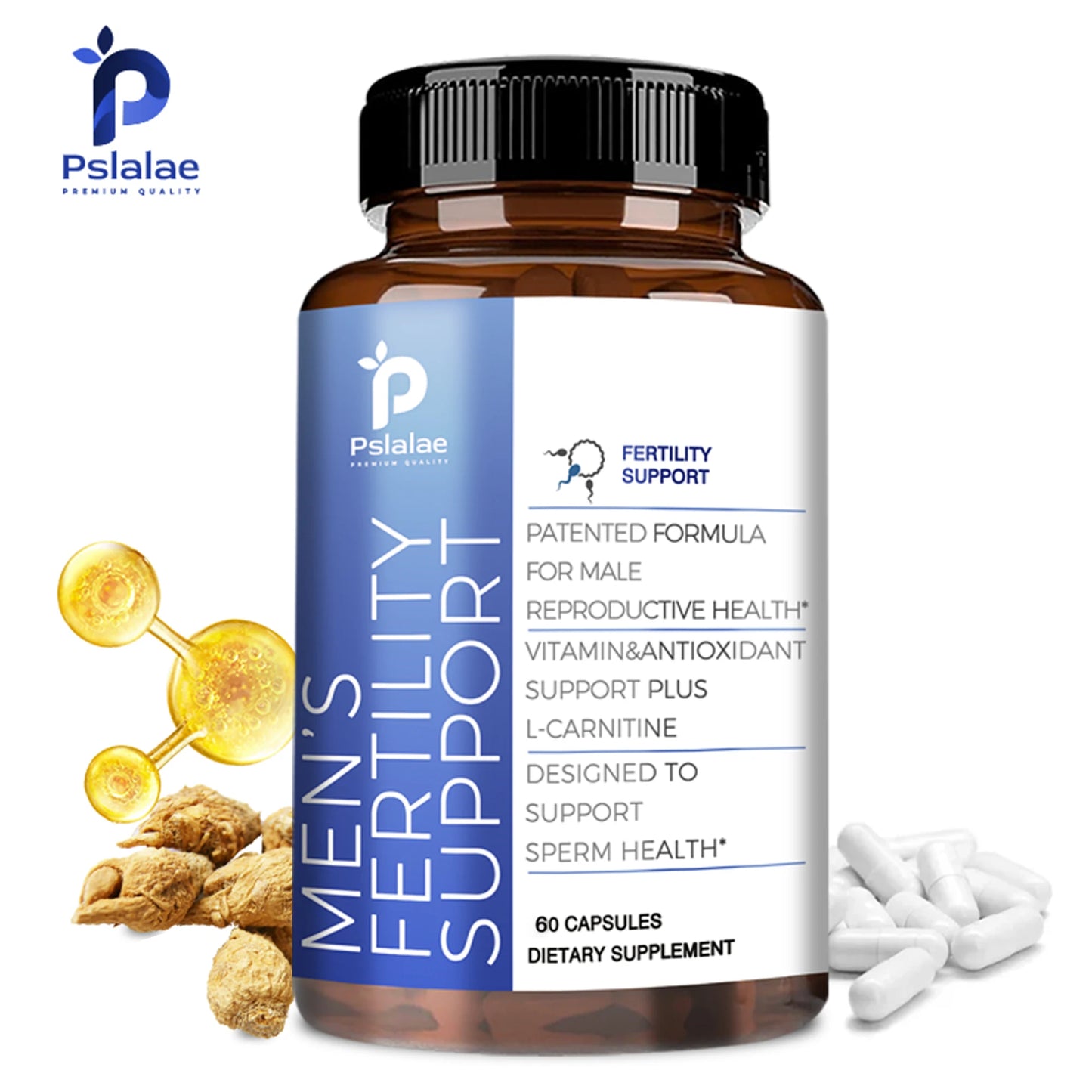 Male Fertility - Maintains Condition, Boosts Strength, Energy & Endurance - 60 Capsules