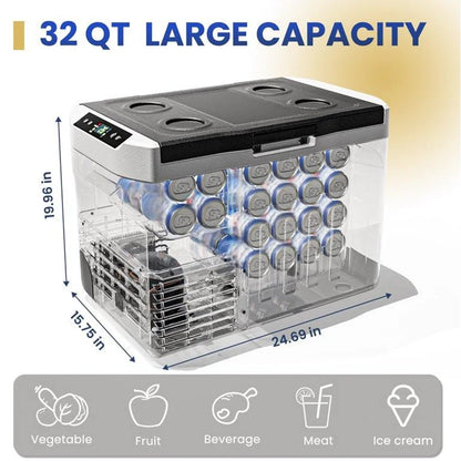 SIMZLIFE 20/30L Portable Car Refrigerator Compressor Dual Zone Mini Fridge Freezer Cooler Ice Box Keep Cool for Camping Fishing