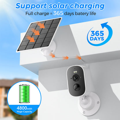 BESDER 4MP 2K WiFi Camera Solar Battery Powered Wireless Outdoor Security HD PIR Human Detection iCSee CCTV Video Surveillance