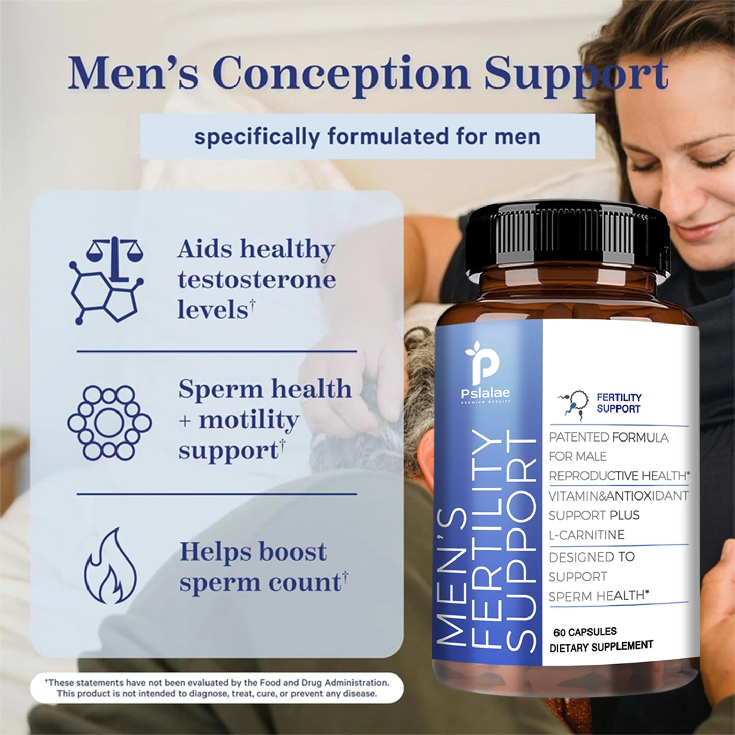 Male Fertility - Maintains Condition, Boosts Strength, Energy & Endurance - 60 Capsules