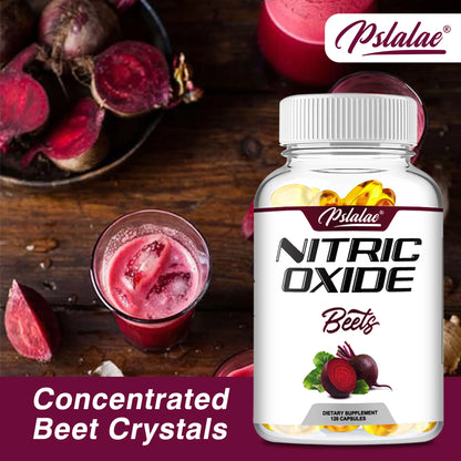 Nitric Oxide Supplement - with Beetroot - Energy, Strength & Endurance Support - 120 Capsules