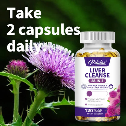 Liver Detox & Cleanse - with Milk Thistle,Dandelion - Improves Liver Function Supports Fat Metabolism Antioxidant - 120 Capsules