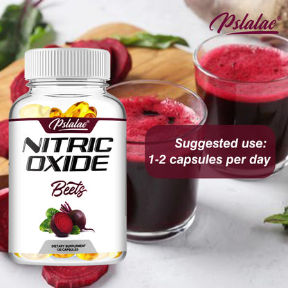 Nitric Oxide Supplement - with Beetroot - Energy, Strength & Endurance Support - 120 Capsules