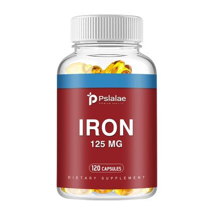 Iron 125mg - Help Maintain A Healthy Immune System and Brain Health, Boost Energy Levels and Fight Fatigue - 120 Capsules