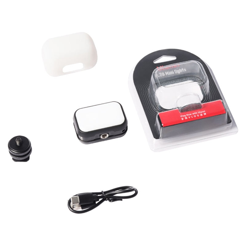 Ulanzi VL28 5500K Mini LED Video Light Rechargable GoPro Light Mod On Camera Light for Gopro 10 9 8 iPhone 13 12 Pro Max 11 X Xs