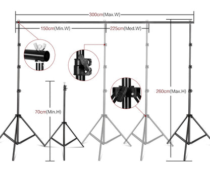Photography Photo Studio Softbox Lighting Kit With 2.6x3M Background Frame 3pcs Backdrops Tripod Stand Reflector Board Umbrella