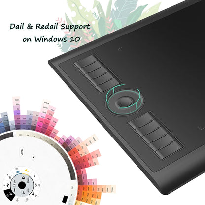 GAOMON M10K PRO 10 * 6.25'' Graphic Drawing Pen Tablet with 8192 Pressure Battery-Free Stylus Support OTG Function