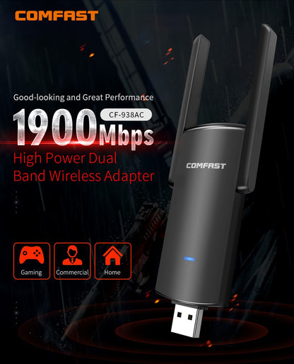 Comfast 1900Mbps Gigabit Wireless WiFi Adapter Dual Band 2.4 &amp; 5.8Ghz High Power Gaming Network Card