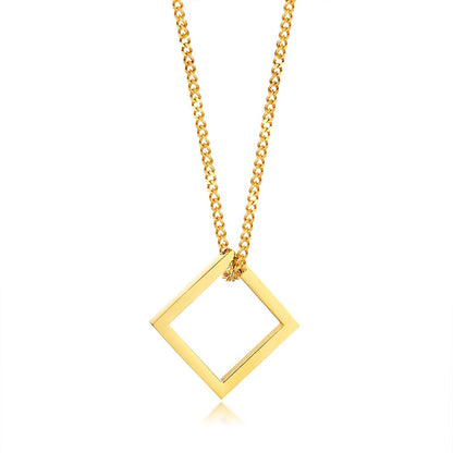Vnox Retro Hollow Cube Pendant for Men Stainless Steel Square Vintage Necklace Punk Geometric Collier 24" Chain