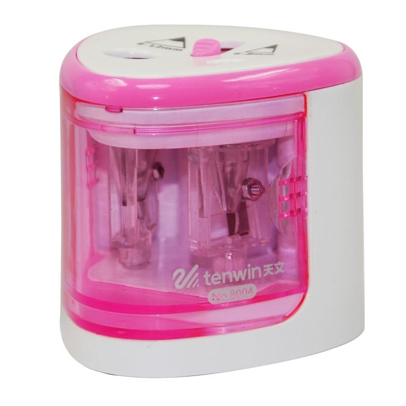 2023 New Two-hole Electric Automatic Pencil Sharpener Switch Pencil Sharpener Home Office School Supplies Stationery Art