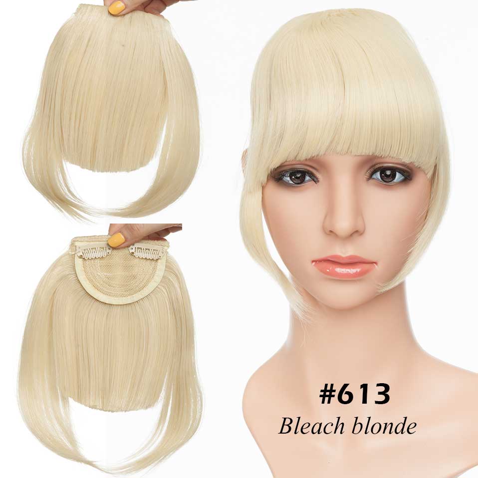 S-noilite Synthetic 15Colors Real Thick 35g Natural Bang False Hair Black Brown Auburn Red Clip In On Bangs Hair