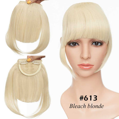 S-noilite Synthetic 15Colors Real Thick 35g Natural Bang False Hair Black Brown Auburn Red Clip In On Bangs Hair