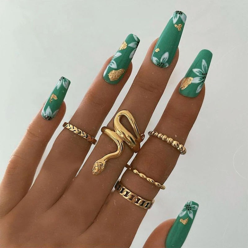 Pop Cobra Snake Ring For Women Men Stainless Steel Adjustable Punk Rings Animal Mamba Finger Accessories Nightclub Jewelry Gifts