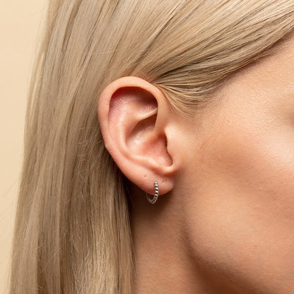 ELESHE Ins Style Simple Beaded Hoop Earrings with Gold Plated 925 Sterling Silver Fine Earrings For Women Jewelry 2021