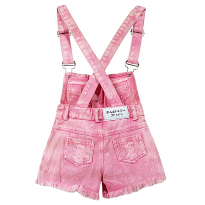 Chumhey 0-11T Summer Children's Clothing Sets Jeans For Girls Pants Kids Denim Overalls Suspender Shorts Pink Jumpsuit Trousers