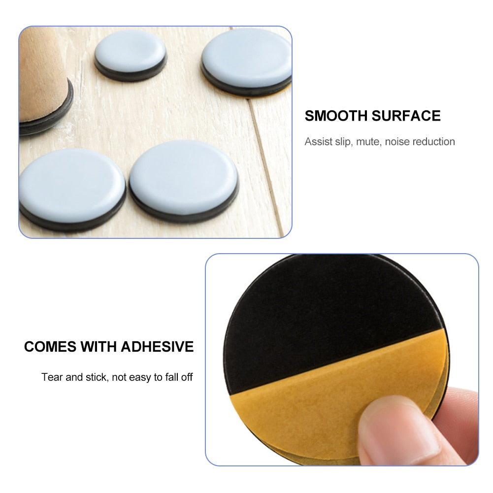 16Pcs Furniture Legs Pads Sliders Self-Adhesive Moving Glides Mover Pads For Home and Garden Or Square  Rubber Feet