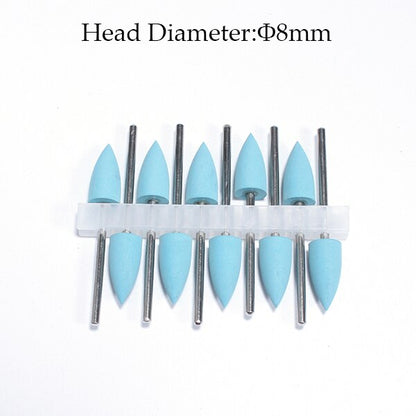 10pcs Silicone Nail Drill Bit Rubber Manicure Drills Electric Rotary Mills Cutter Cuticle Polishing Tools Nail Salon Accessories