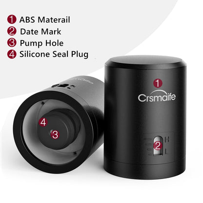 1Pc ABS Vacuum Red Wine Bottle Cap Stopper Vacuum Sealer Wine Stopper Fresh Wine Keeper Champagne Cork Stopper Kitchen Bar Tools