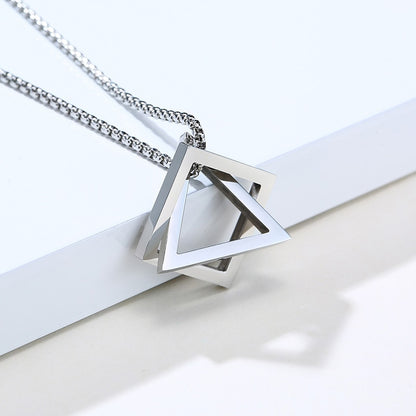 Vnox Retro Hollow Cube Pendant for Men Stainless Steel Square Vintage Necklace Punk Geometric Collier 24" Chain