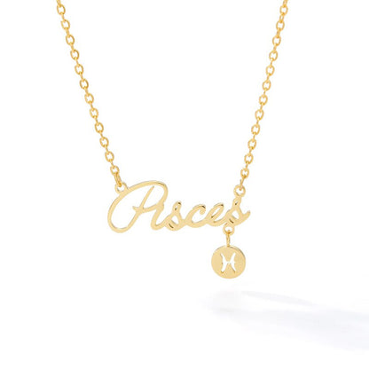 Twelve Constellation Zodiac Necklaces for Women Tiny Letter Choker Necklaces Scorpio Leo Libra Taurus Virgo Gemini Sagittarius