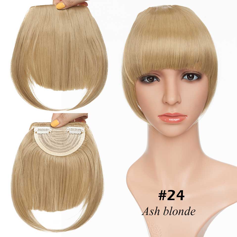 S-noilite Synthetic 15Colors Real Thick 35g Natural Bang False Hair Black Brown Auburn Red Clip In On Bangs Hair