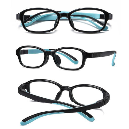 Children's Computer Eyeglasses Boy Girl Rectangle Blue Light Blocking Glasses Kids Removable TR90 Flexible Silicone Frame UV400