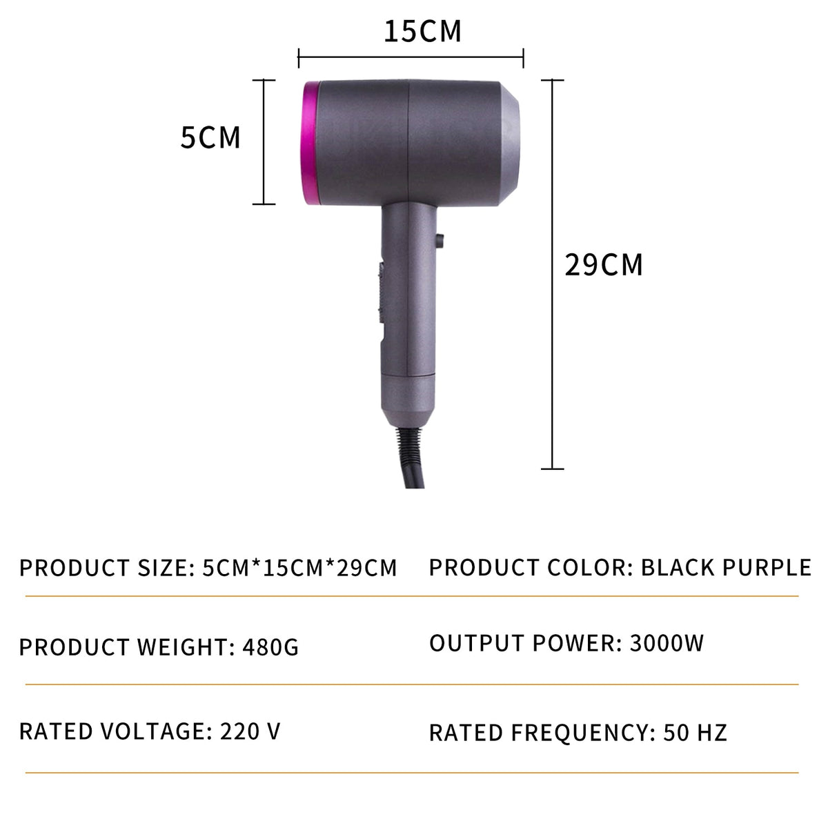 Negative Ion Hair Dryer Professional Salon Ionic Blow Dryer with Diffuser &amp; Concentrator Ceramic Powerful Fast Drying Hairdryers
