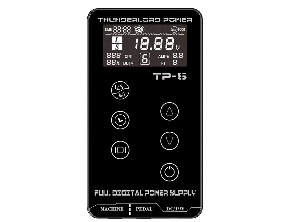 THUNDERLORD Digital Tattoo Power Supply LCD Touch Screen Dual Power Source For Tattoo Rotary Pen Makeup Machine Tattoo Supplies