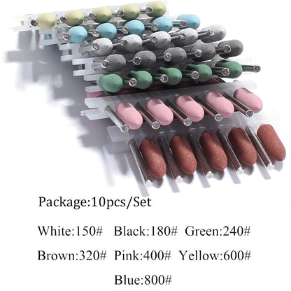 10pcs Silicone Nail Drill Bit Rubber Manicure Drills Electric Rotary Mills Cutter Cuticle Polishing Tools Nail Salon Accessories