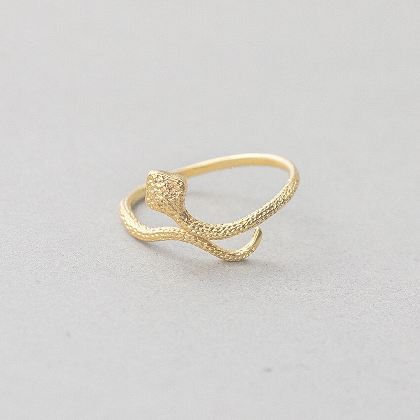 Personality Punk Exaggerated Snake Ring Retro Snake-Shaped Nightclub Ring Stainless Steel Opening Adjustable Ring Valentine Gift