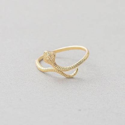 Personality Punk Exaggerated Snake Ring Retro Snake-Shaped Nightclub Ring Stainless Steel Opening Adjustable Ring Valentine Gift