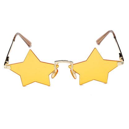 Steampunk Vintage Sunglasses Women Star Mirror Rimless Sunglasses Men Frameless Trend Fashion Retro Small Sunglasses Eyewear