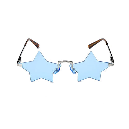 Steampunk Vintage Sunglasses Women Star Mirror Rimless Sunglasses Men Frameless Trend Fashion Retro Small Sunglasses Eyewear
