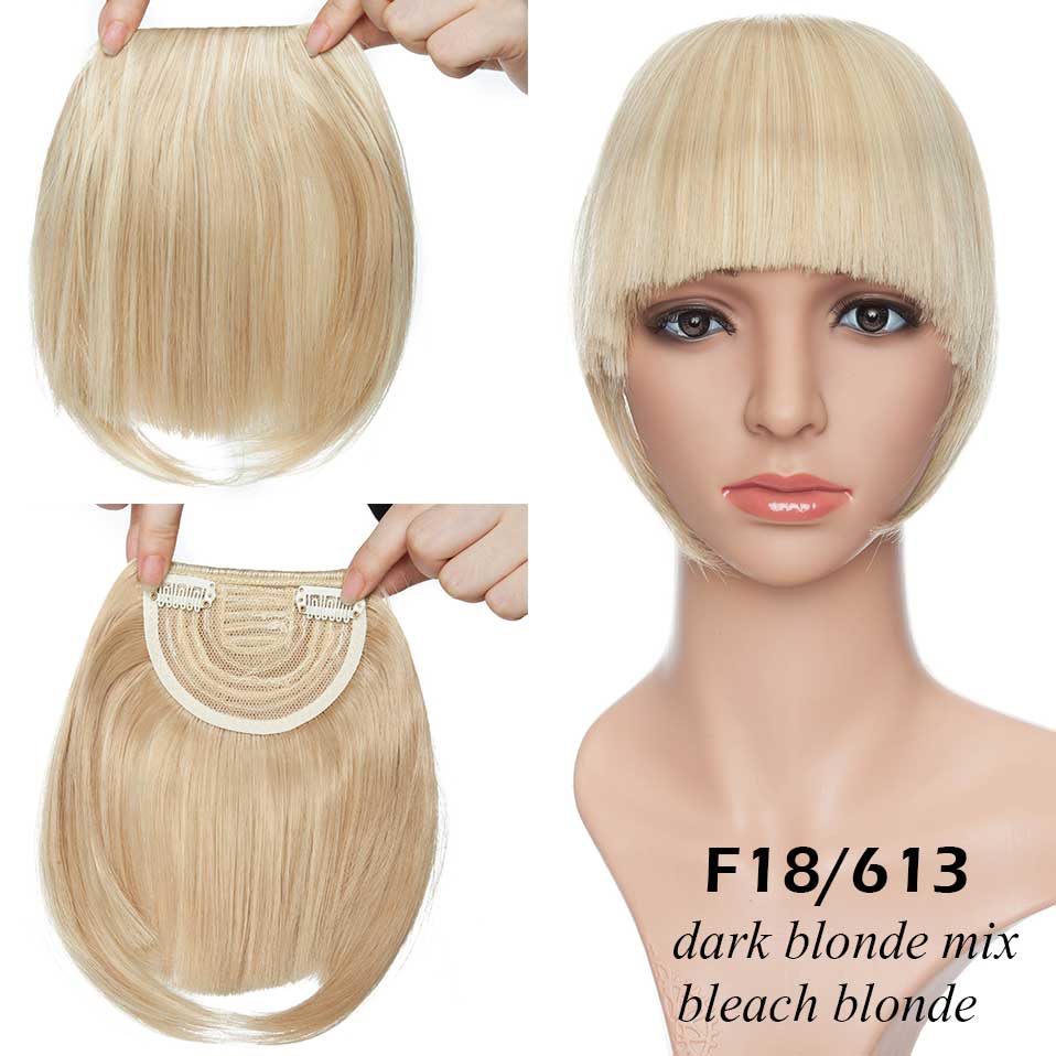 S-noilite Synthetic 15Colors Real Thick 35g Natural Bang False Hair Black Brown Auburn Red Clip In On Bangs Hair