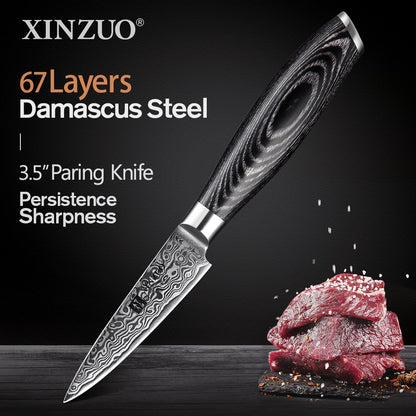 XINZUO 1pcs/5pcs Kitchen Knives Set 67Layer VG10 Damascus Steel Chef Cleaver Santoku Utility Paring Knife Pakkawood Handle